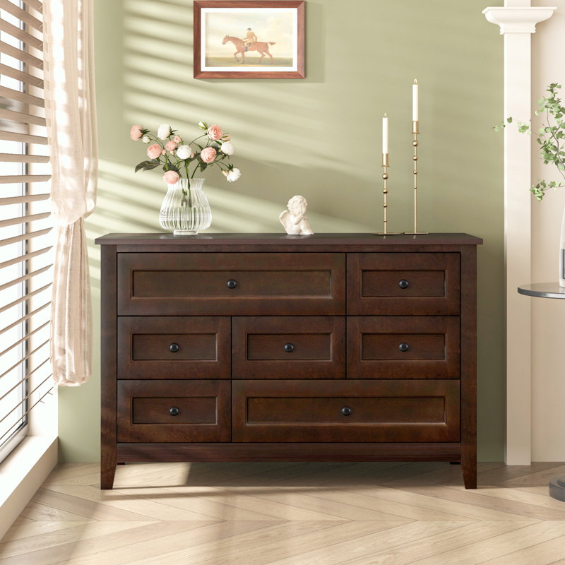 Wood Storage Chest with 7 Drawer